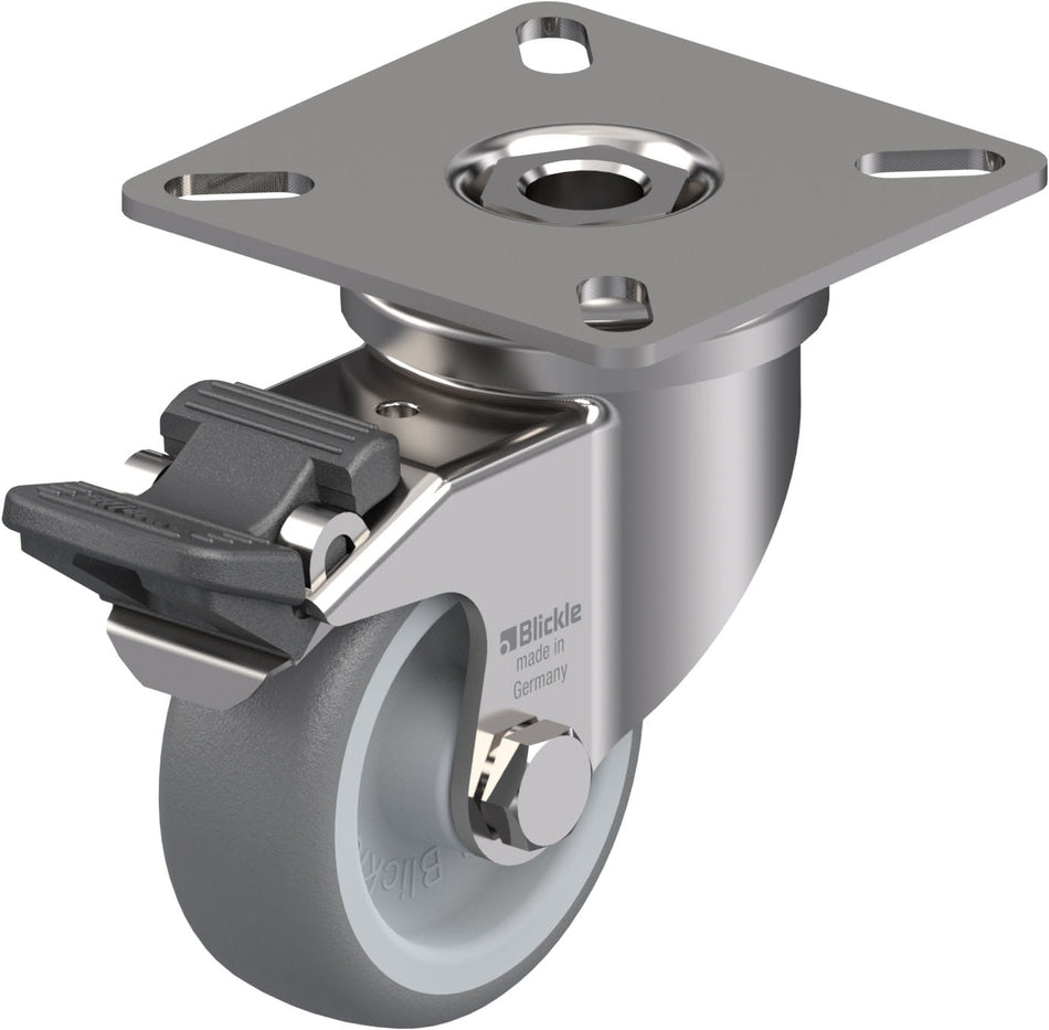 50mm x 19mm Blickle Rubber Caster stop-fix - LPXA-TPA 50G-FI - Blickle