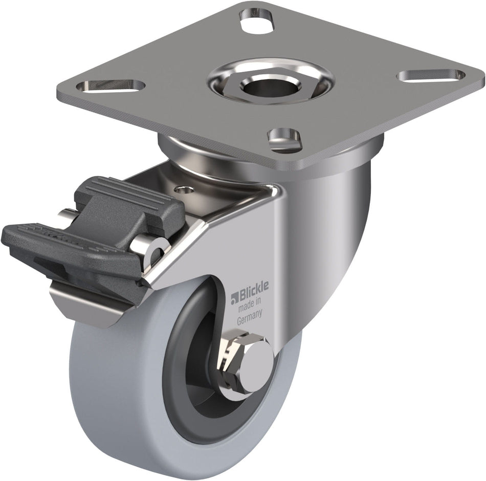 50mm x 18mm Blickle Rubber Caster stop-fix - LPXA-VPA 50G-FI - Blickle