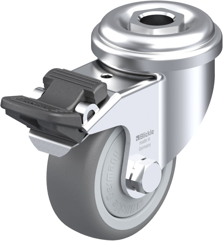 50mm x 19mm Blickle Rubber Caster stop-fix - LRA-TPA 50KF-FI - Blickle