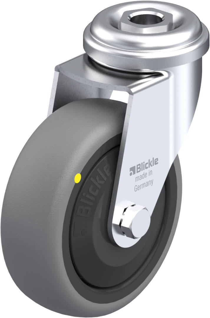 75mm x 25mm Blickle Rubber Caster without lock - LRA-TPA 75KF-ELS - Blickle