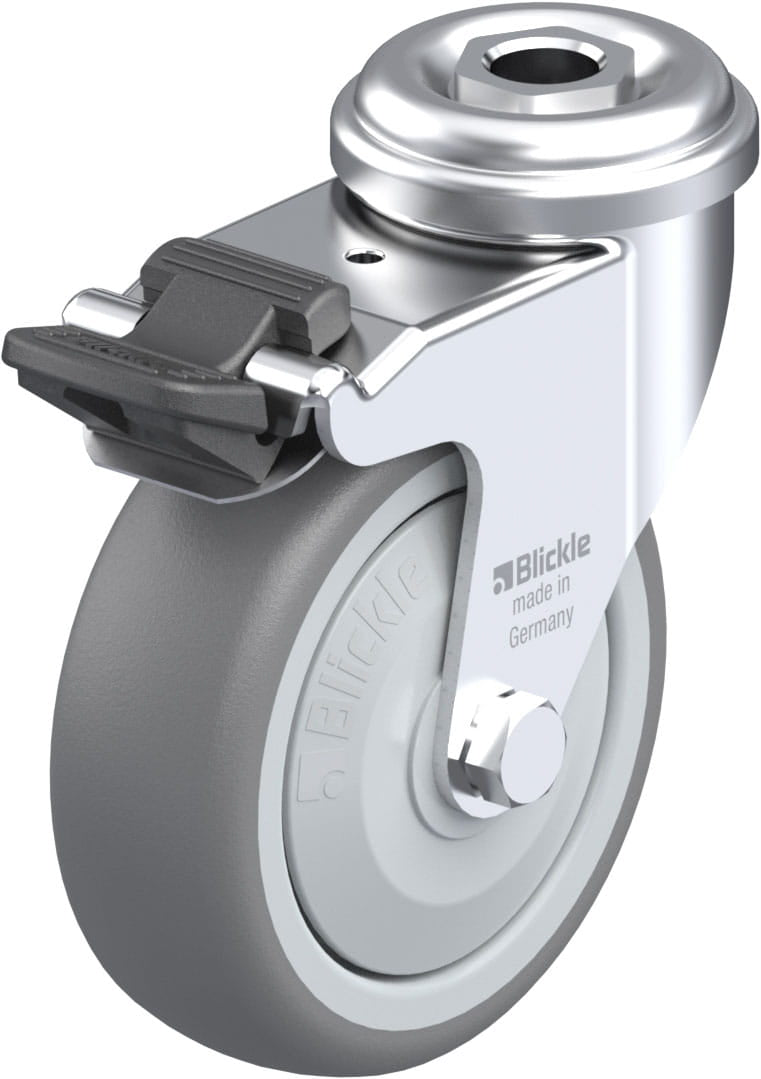 100mm X 32mm Blickle Rubber Caster Without Lock - LE-TPA 102G - Caster