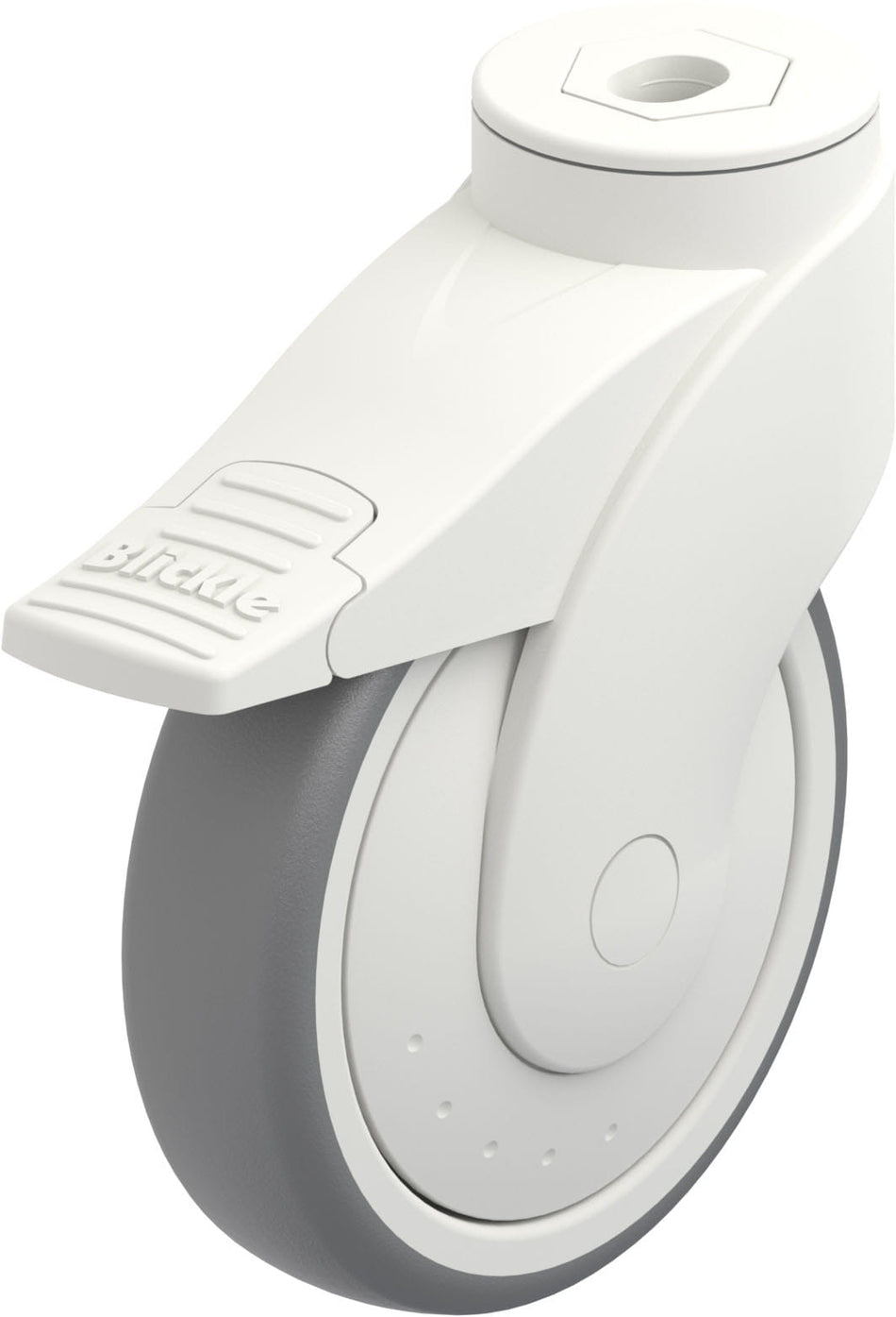 125mm x 32mm Blickle Rubber Caster stop-fix - LWK-TPA 126KF-FI - Blickle