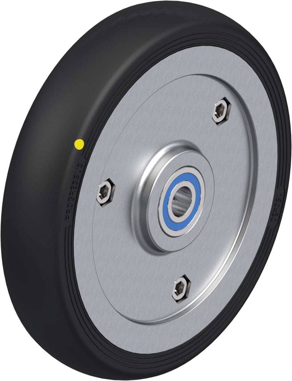 150mm x 30mm Blickle Rubber Caster - PGV 150/12XK-EL - Blickle