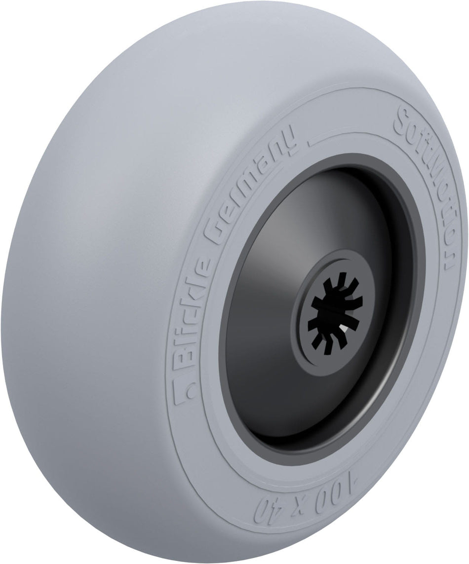 100mm x 40mm Blickle Rubber Caster - POES 100/8KF-SG - Blickle