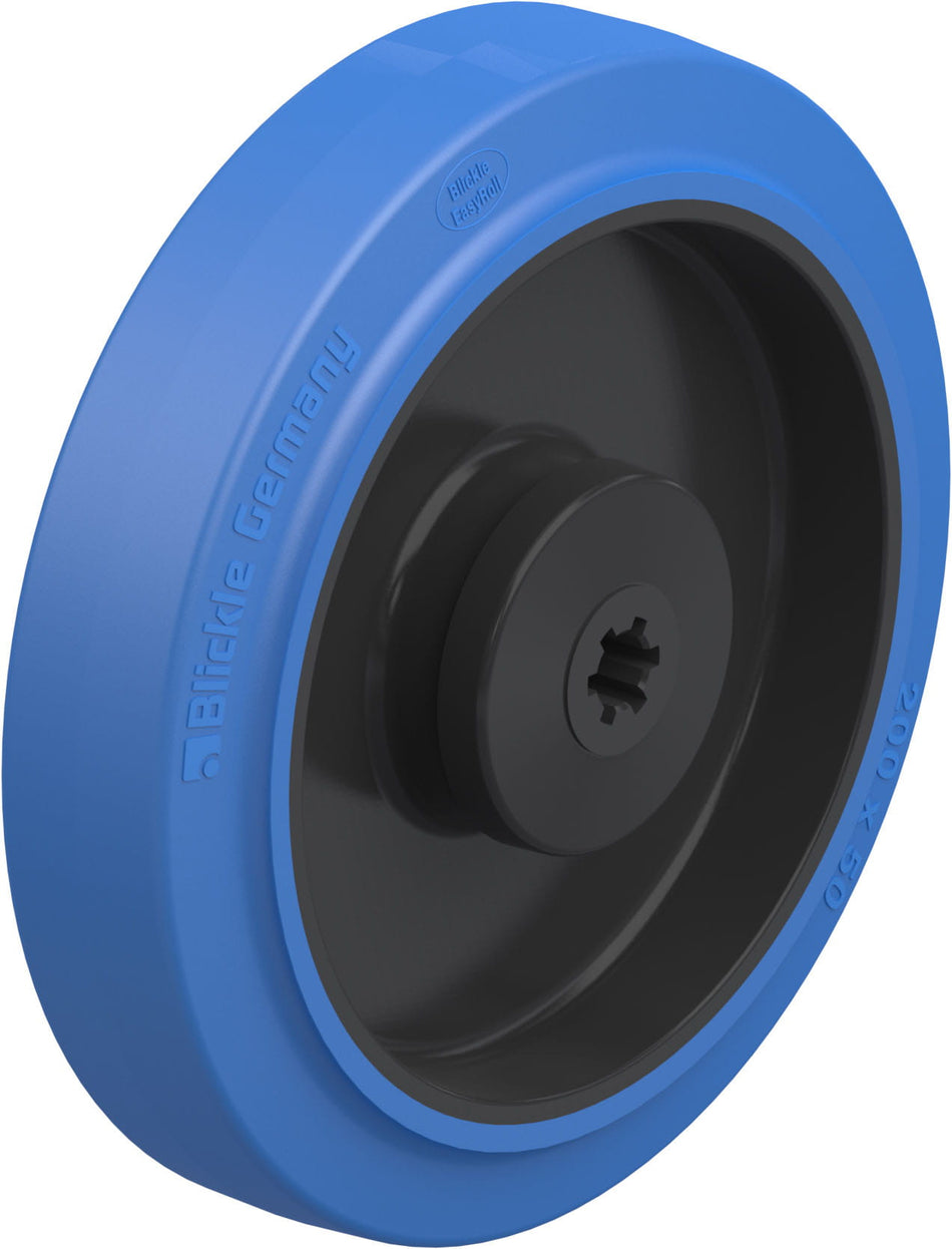 200mm x 50mm Blickle Rubber Caster - POEV 200/20K-SB - Blickle