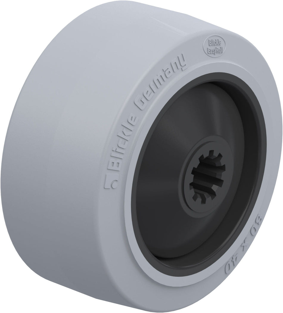 80mm x 40mm Blickle Rubber Caster - POEV 82/10KF-SG - Blickle