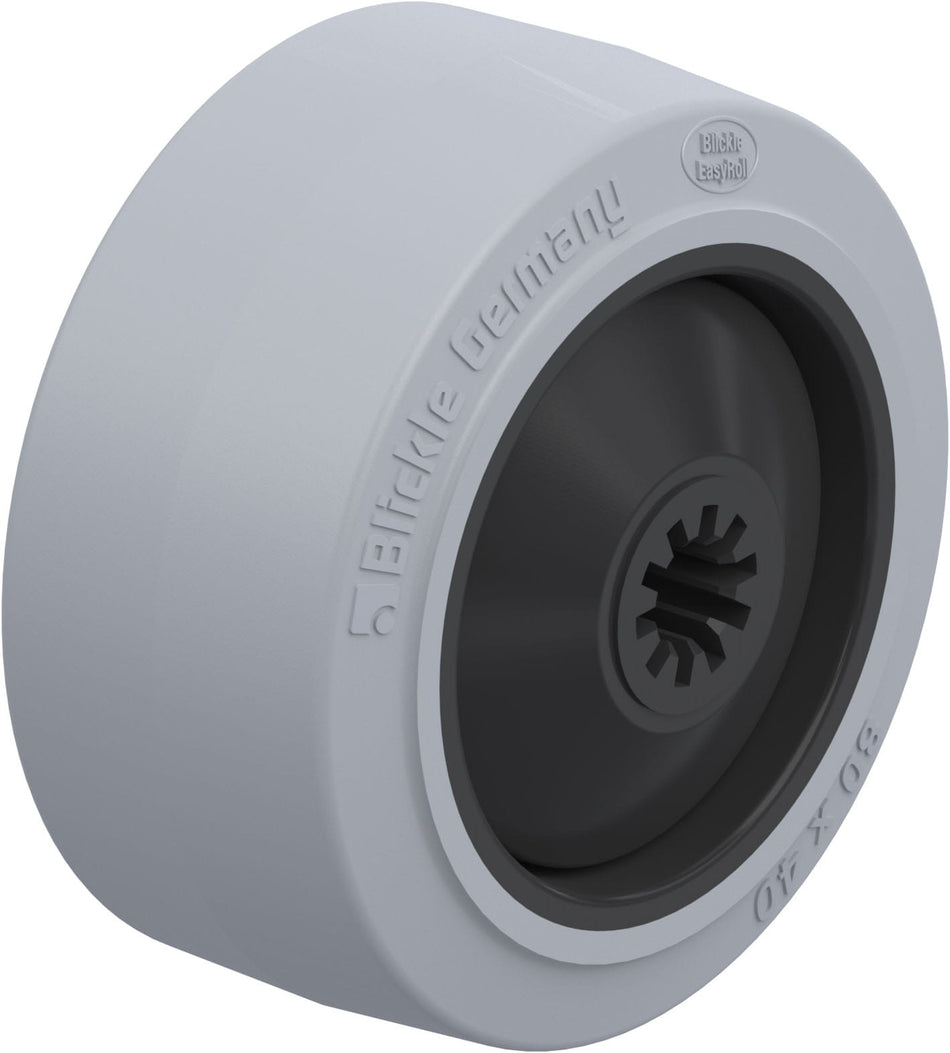 80mm x 40mm Blickle Rubber Caster - POEV 82/8KF-SG - Blickle