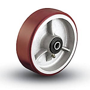 5" x 2" Polyurethane on Cast Iron Wheel w/ Roller Bearing - 41HE52-01 - Colson