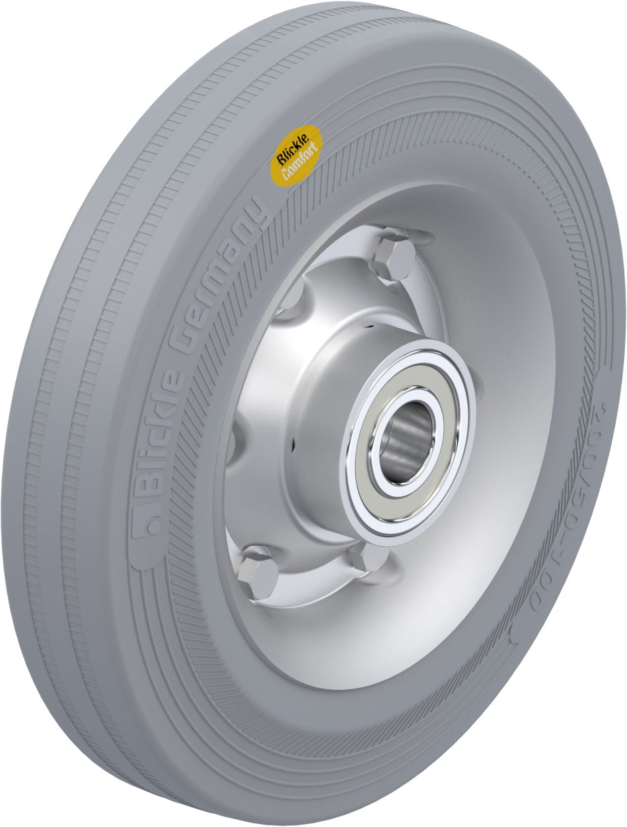 200mm x 50mm Blickle Rubber Caster - RD 200/20K-VLI - Caster Central