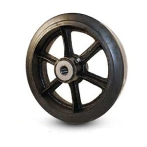 12" x 3" Rubber on Cast Iron Wheel w/ Roller Bearing - 50KE123-24 - Colson