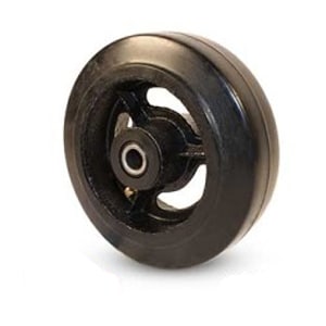 6" x 2" Rubber on Cast Iron Wheel w/ Roller Bearing - 41KE62-01 - Colson