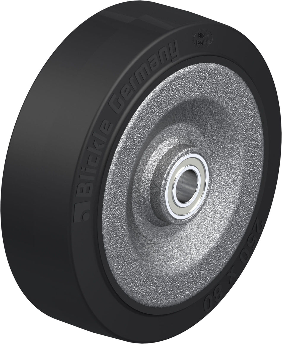 250mm x 80mm Blickle Rubber Caster - SE 252/25K - Blickle