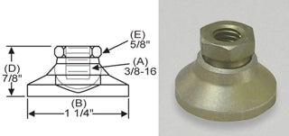 Tapped 1.25" Base Steel Swivel Leveling Mount for 3/8"-16 Thread - TSW-1 - S&W Leveling Mounts