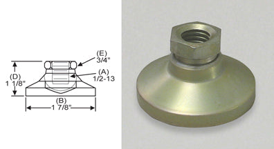 Tapped 1.875" Base Steel Swivel Leveling Mount for 1/2"-13 Thread -TSW-2 - S&W Leveling Mounts