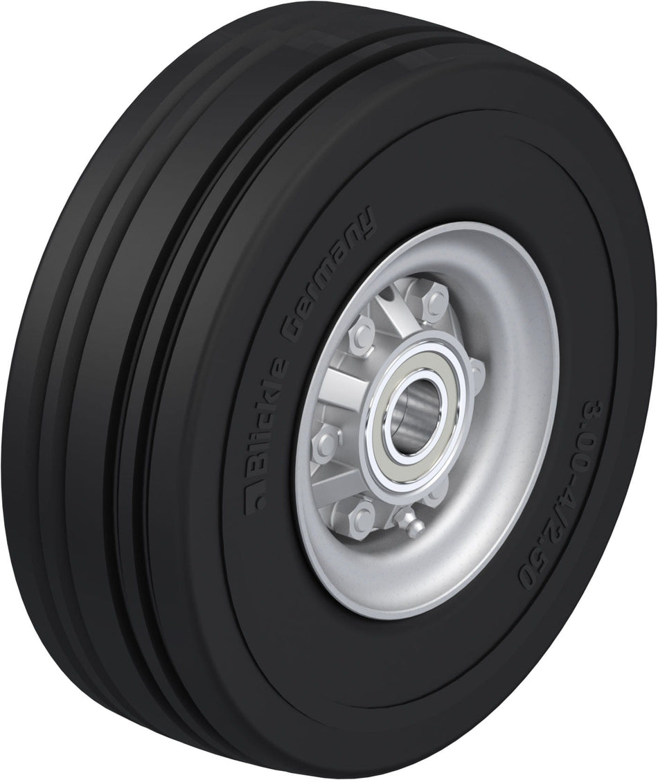 250mm x 85mm Blickle Rubber Caster - VLE 252/25-75K - Blickle