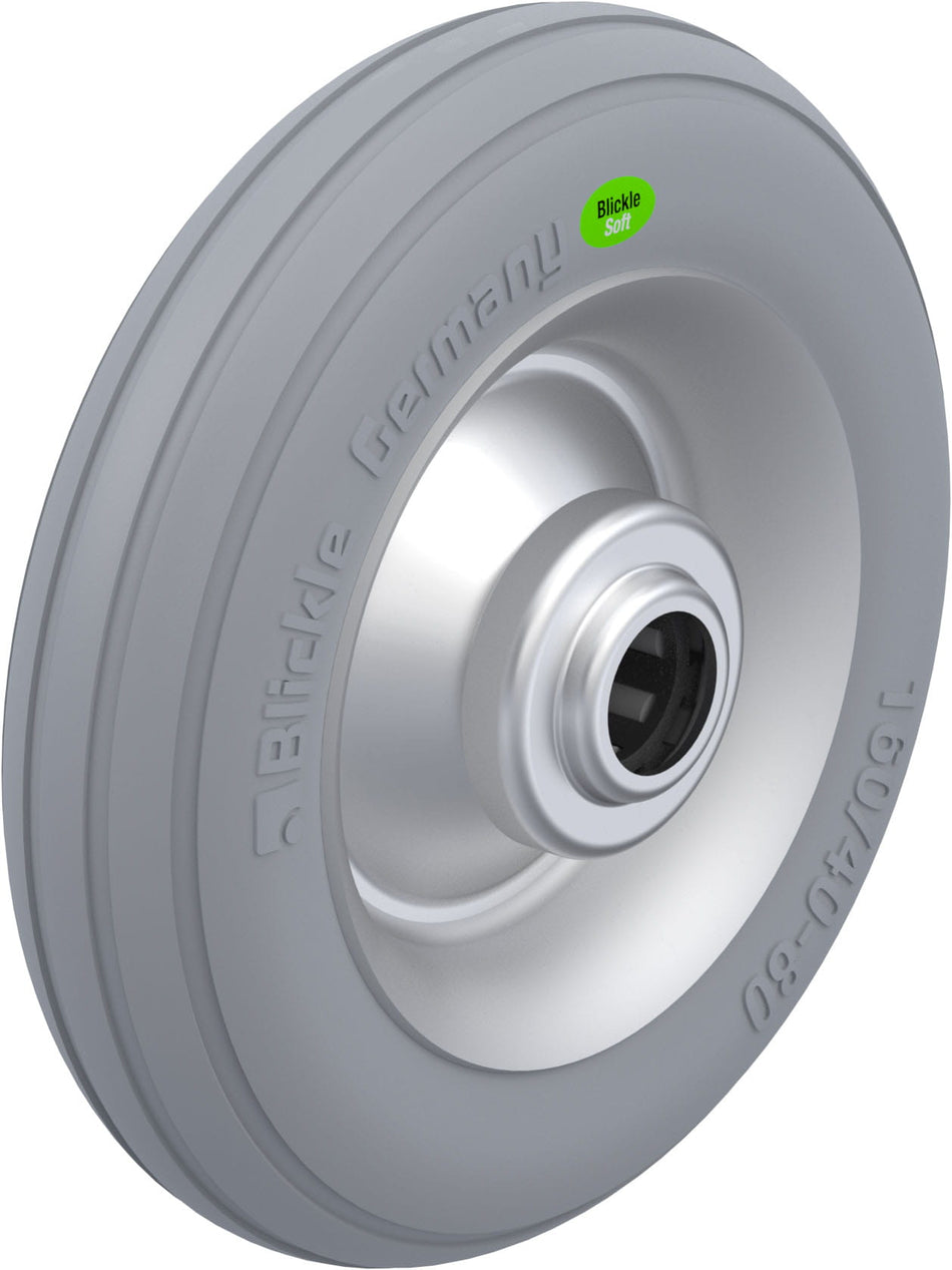 160mm x 40mm Blickle Rubber Caster - VW 162/20R-SG - Blickle